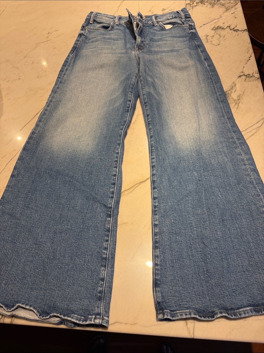 MOTHER Light Blue Wide Leg Denim Jeans